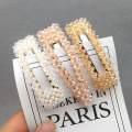 hot rhinestone hair pin fancy colorful drop square crystal beads braided acrylic plastic hair clip